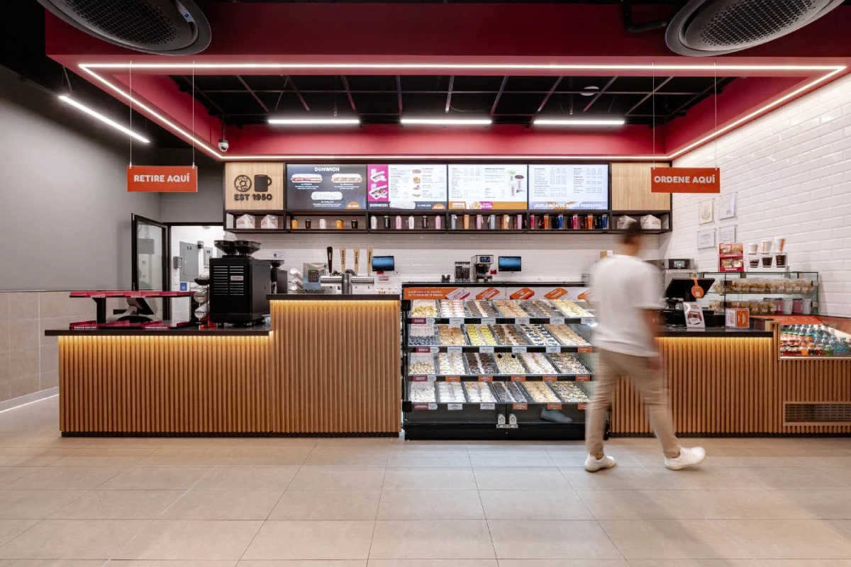Dunkin Donuts - Branding integration in retail counter design with LED strip lighting - Contract Workplaces.webp